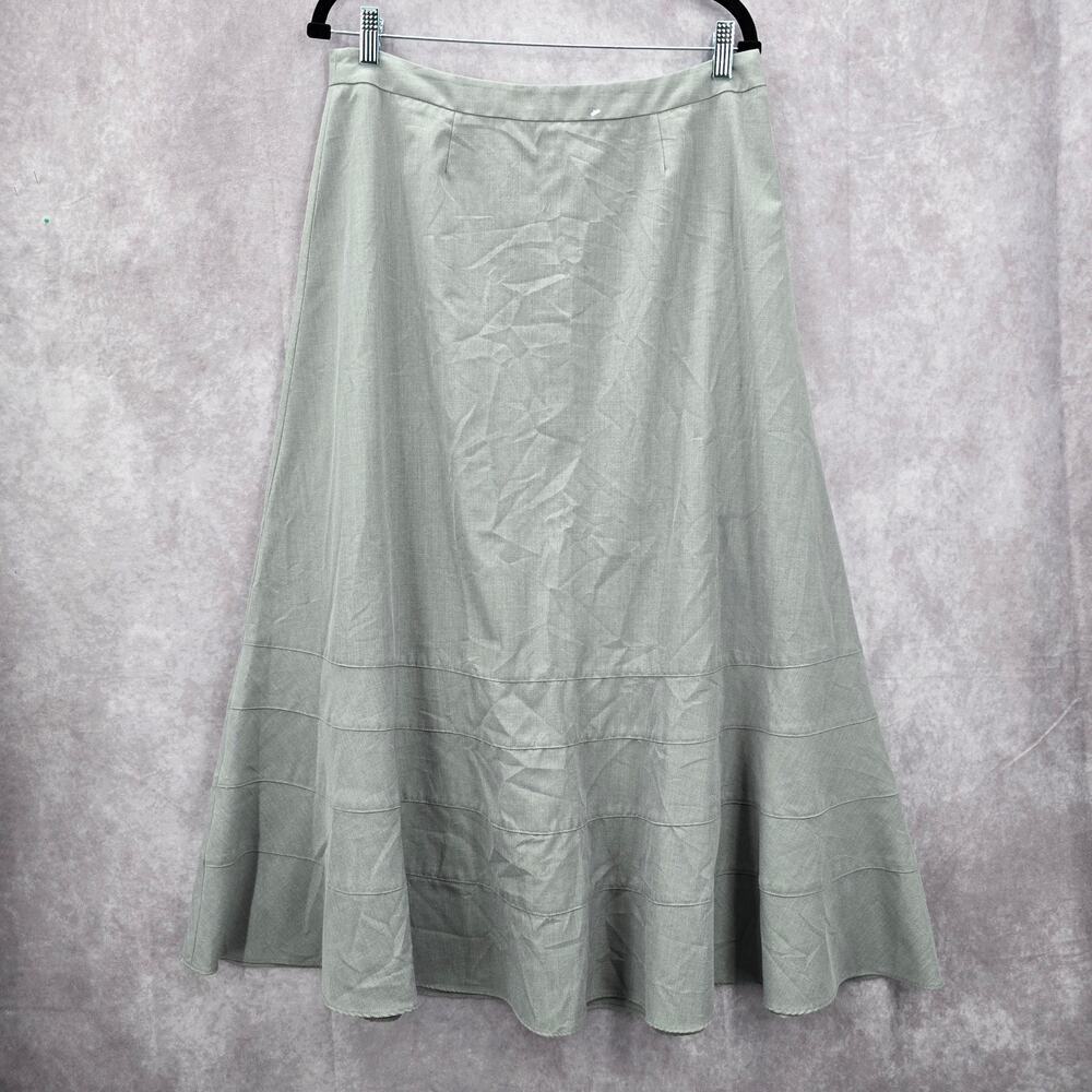 Metro Style Gray Midi Flare Western‎ Boho Indie Y2k Skirt Plus 14